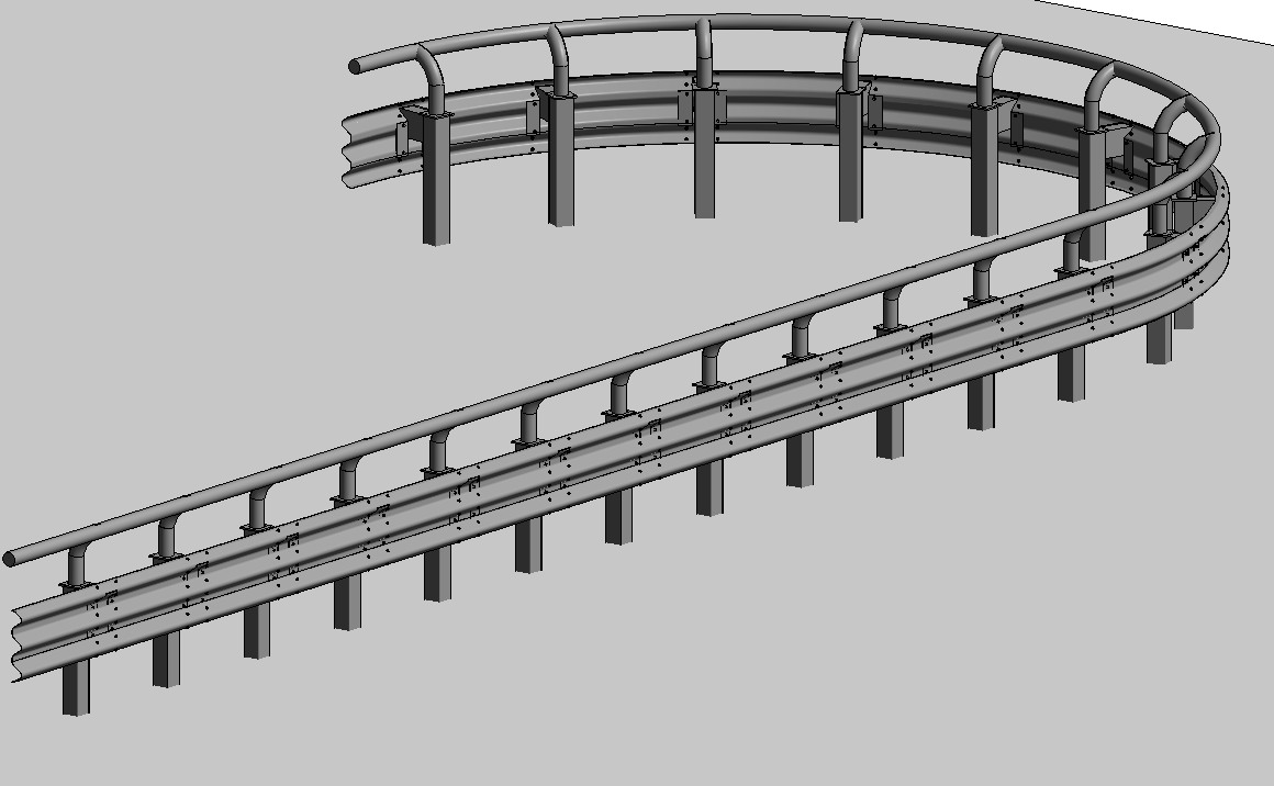 高速路公路交通护栏分隔带护栏（系列配套使用）2_2-Gr-SS_2E-栏杆轮廓(左侧)
