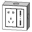 单相带接地两孔及三孔插座带US