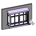 飘窗—铝合金四扇推拉直角002